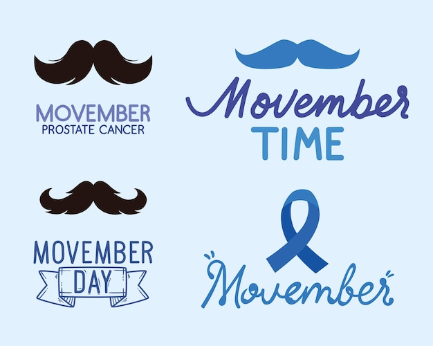 Four movember day letterings