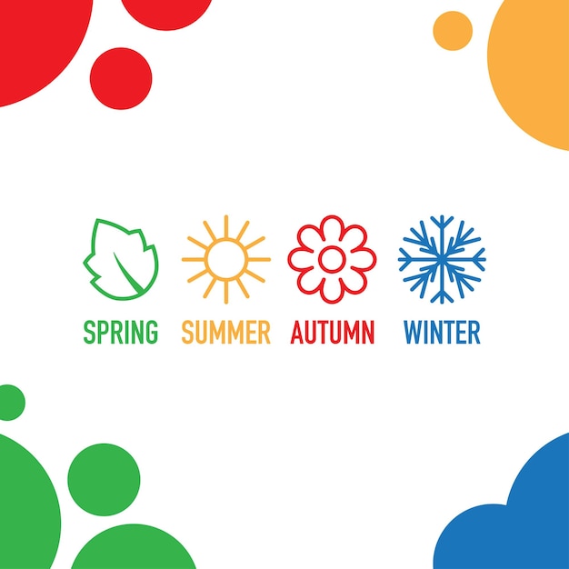 Four nature seasons icons