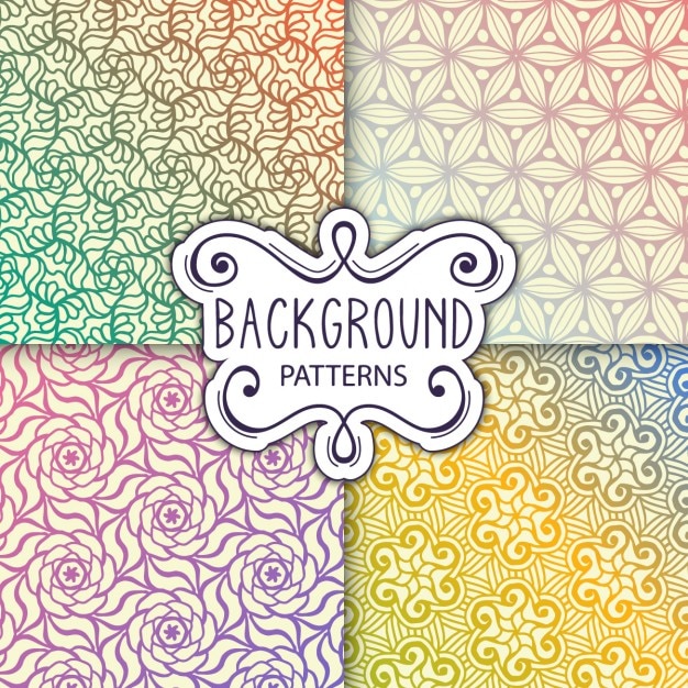 Four nice backgrounds with patterns