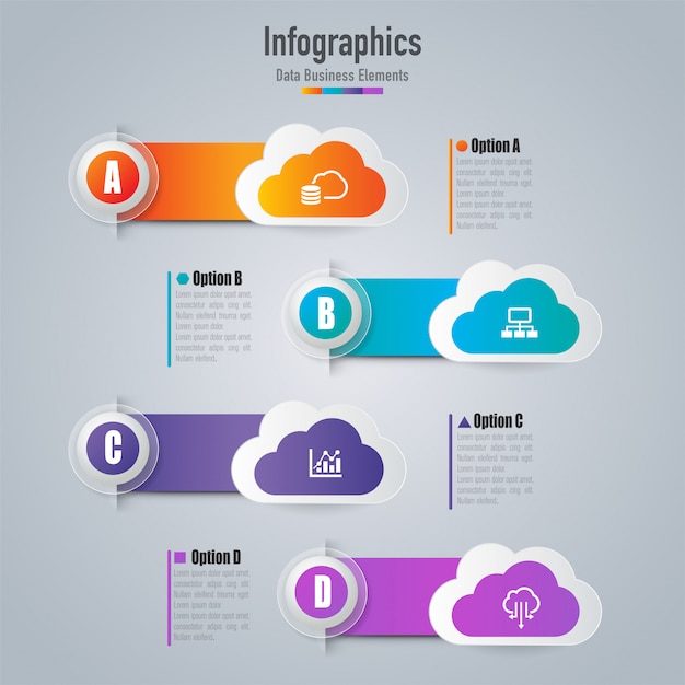 Four Options Infographics Elements Vector