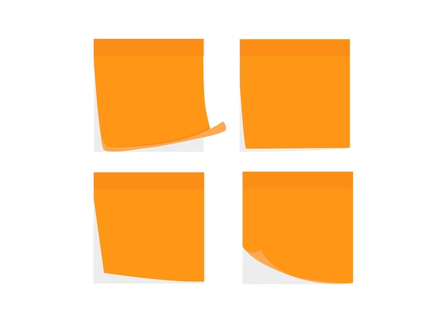 four paper label sticky notes orange