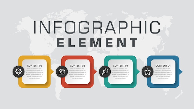 4ポイントのカラフルなインフォグラフィック要素ビジネスプロセス