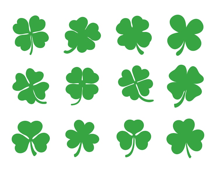 Vector four pointed and three pointed clover green vector for decoration in st.patrick's day.