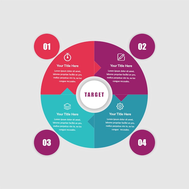 Four pointss infographic step design