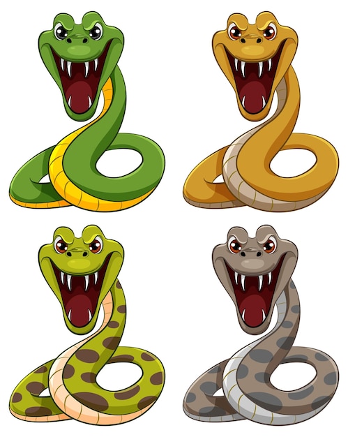 Четыре питоновых змеи
