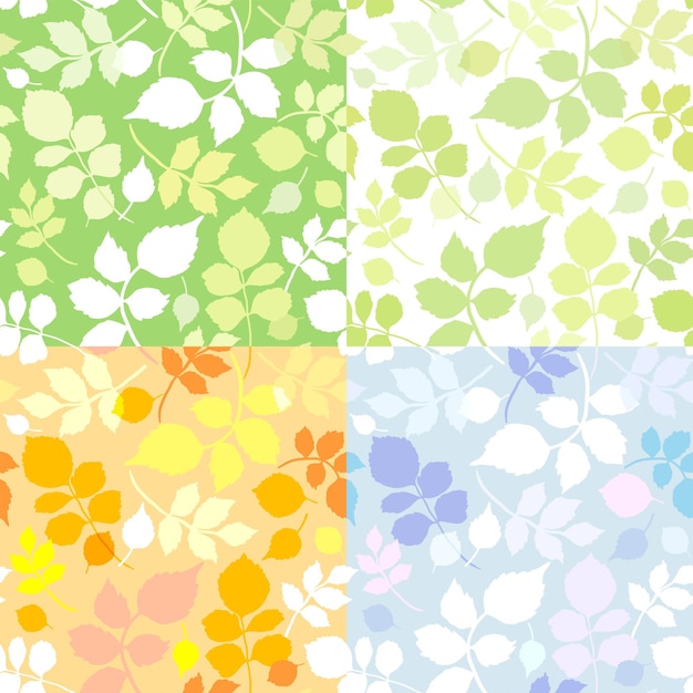 Four seamless backgrounds of floral element for design vector illustration