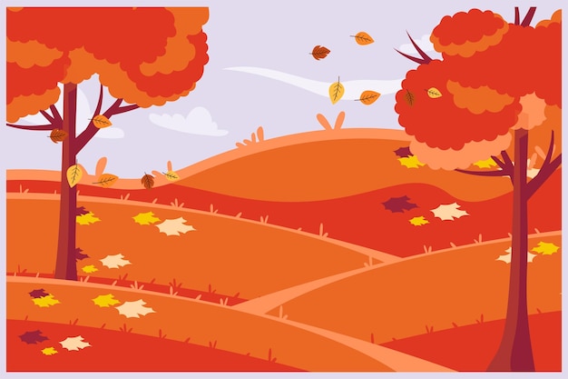 Vector four seasons concept colored flat vector illustration isolated