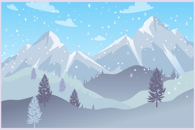 Vector four seasons concept colored flat vector illustration isolated