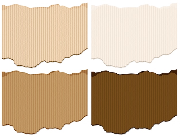 Vector four shades of brown cardboard paper templates