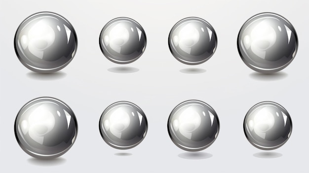 Vector four silver balls with one that says quot silver quot