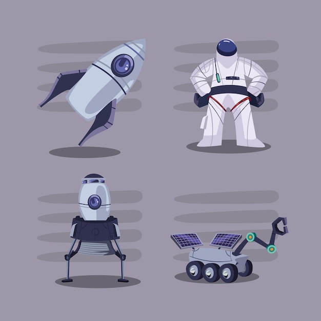 Four space explorer items