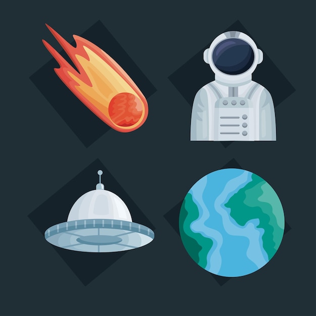 Four space outer icons