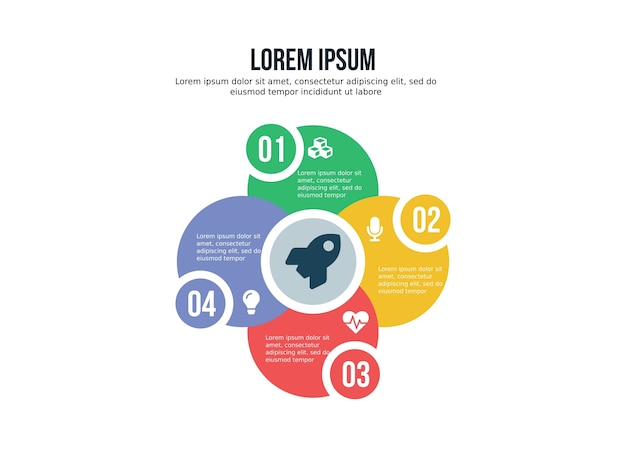 four sphere infographic element and presentation template