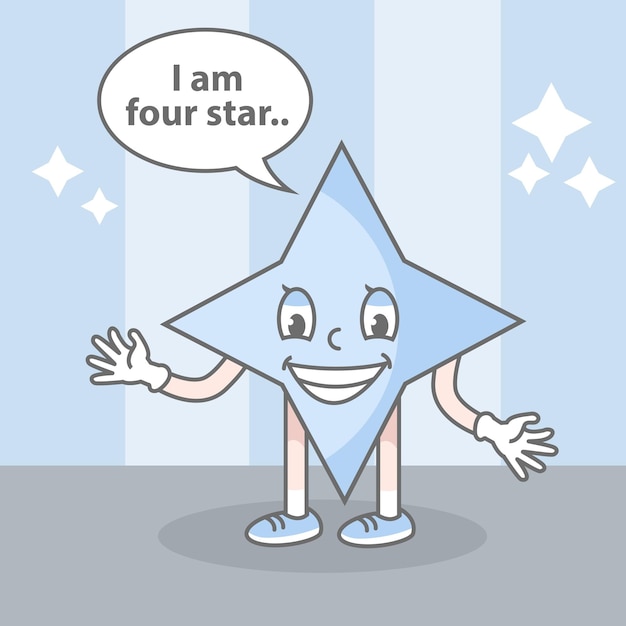 Four star character cartoon style for children's education