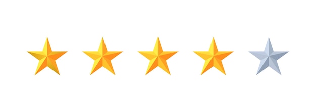 A four star rating for a website or app