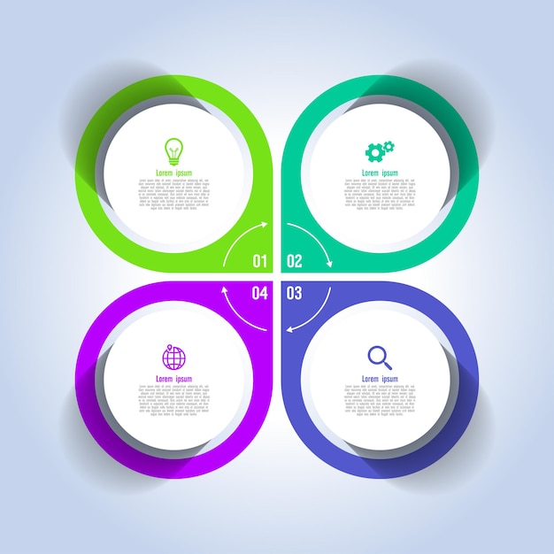 Vector four step infographic elements idea colorful