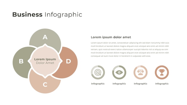 Modello di infografica in quattro fasi per le imprese