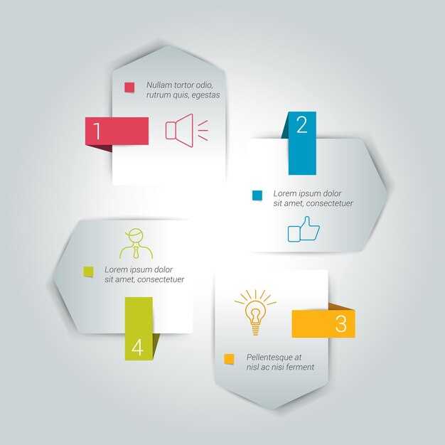 Four steps arrow scheme chart diagram module