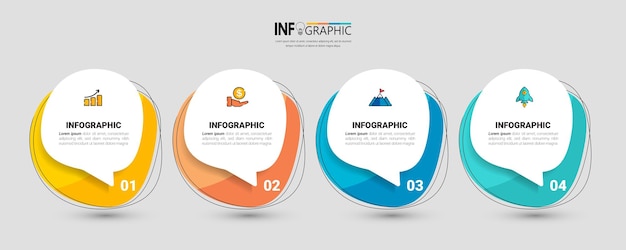 Four steps business infographic template
