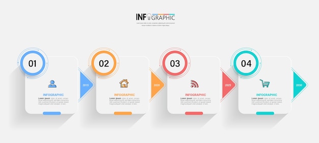 Four steps business infographics template