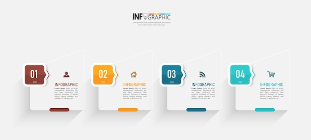 Four steps business infographics template