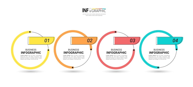 Modello di infographics di affari di quattro passaggi