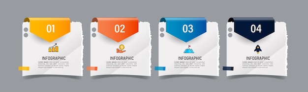 Four steps business infographics template