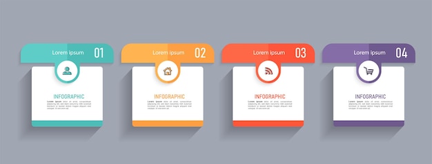 Four steps business infographics template