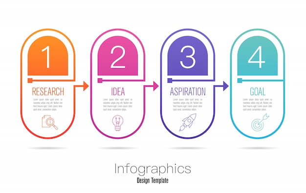 Vector four steps business infographics.