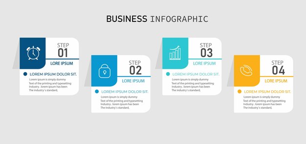 Four steps business infographics