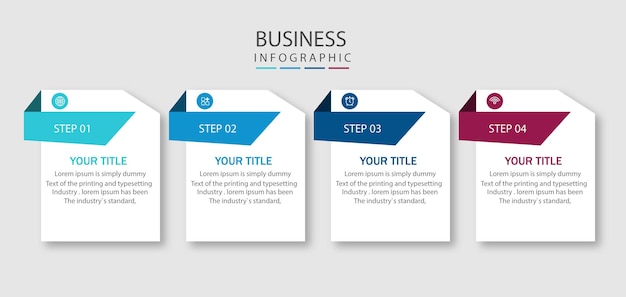 Infographics di affari di quattro punti