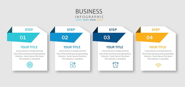 Four steps business infographics