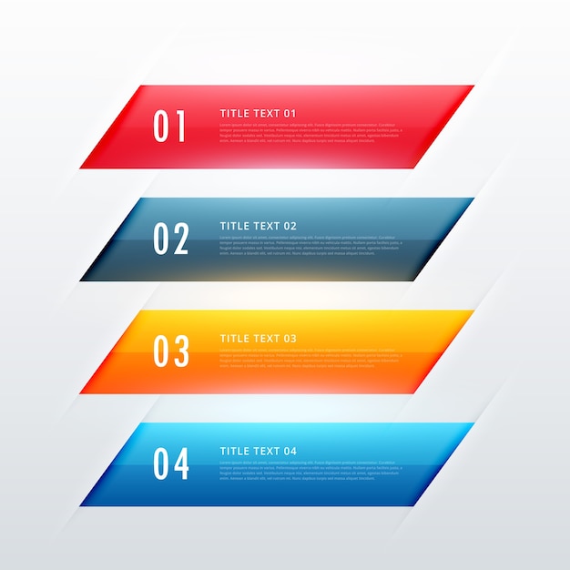 Quattro passi colorato infografica banner design