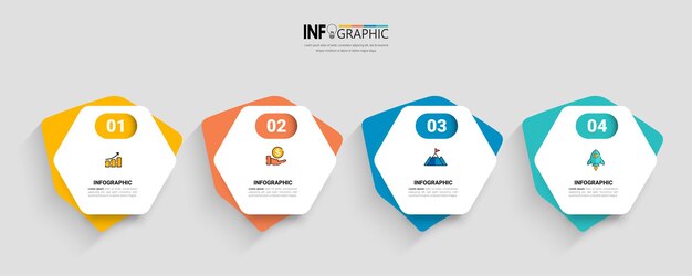 Vector four steps infographic element template