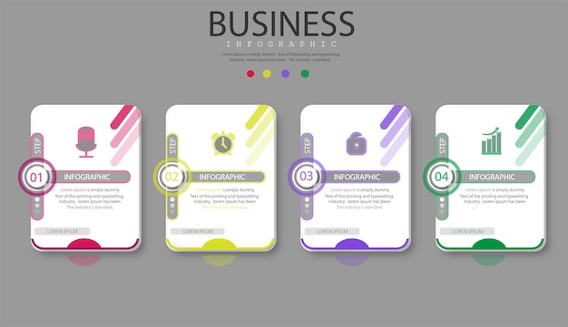 Four steps modern business infographic template design