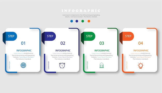 4 단계 현대 비즈니스 infographic 템플릿 디자인