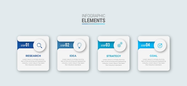 Four steps timeline infographics design