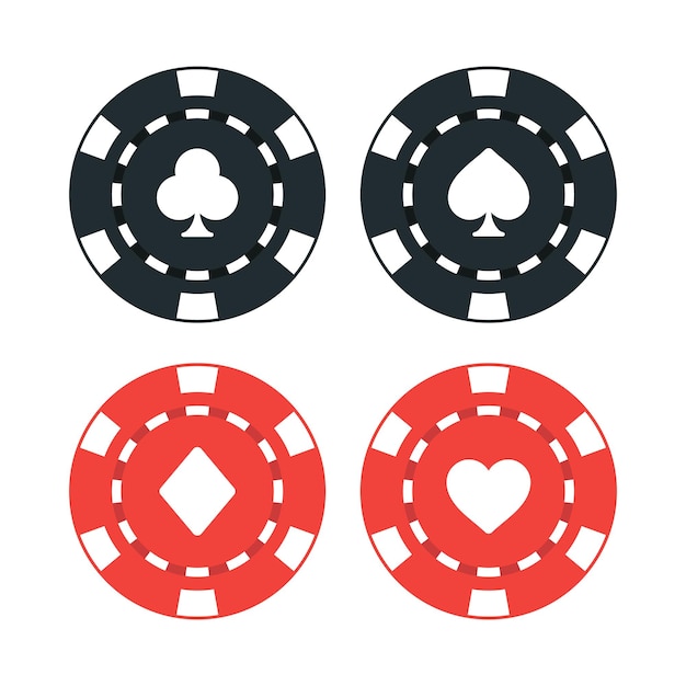 Premium Vector | Four suits poker chips flat set