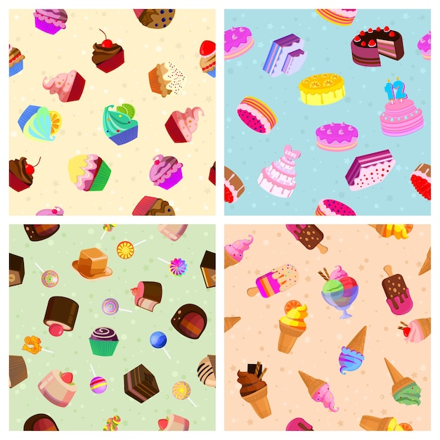 Four sweets backgrounds