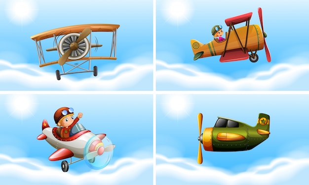 Four types of airplanes