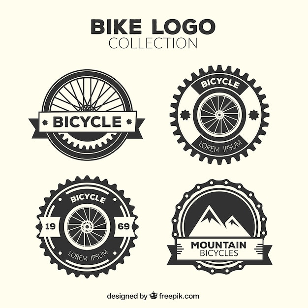 Vector four vintage bicycle logos