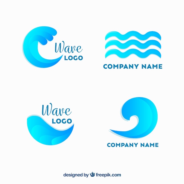 Vector four wave logos