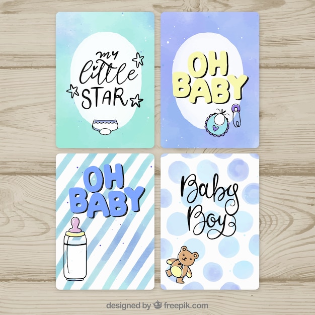 Four welcome baby card designs