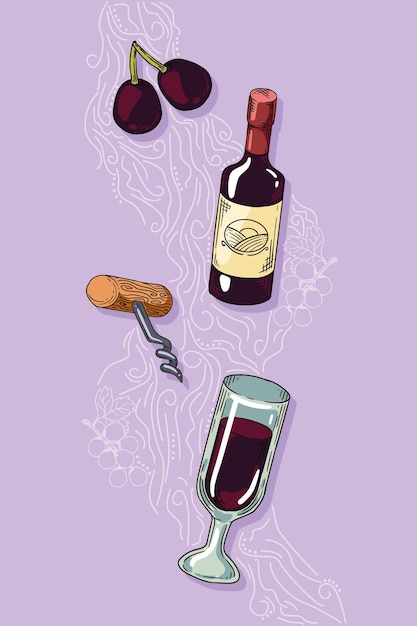 Four wine drink icons