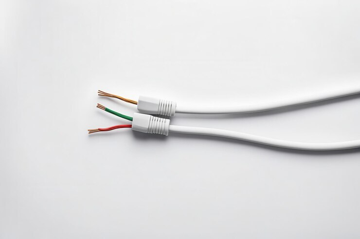 Vector four wires with one green and one red one yellow one green and one red one green one yellow