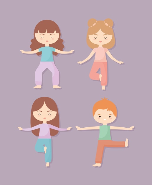 Four yoga kids