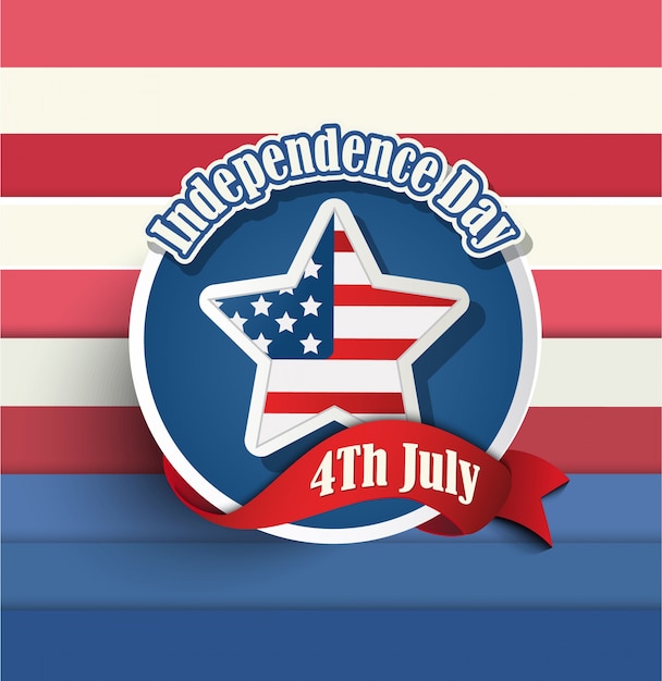 Badge del giorno dell'indipendenza americana del 4 luglio.