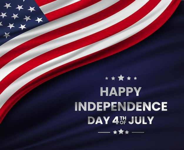 Fourth of July background - American Independence Day vector illustration - 4th of July typographic