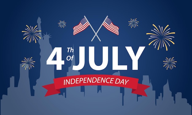 Fourth of July Background Design Banner Poster Greeting Card Vector Illustration