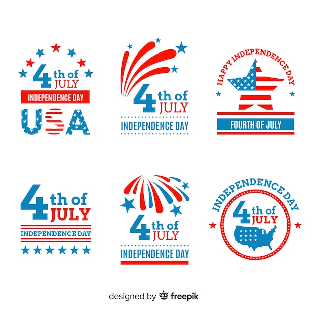 Fourth of july badge collection